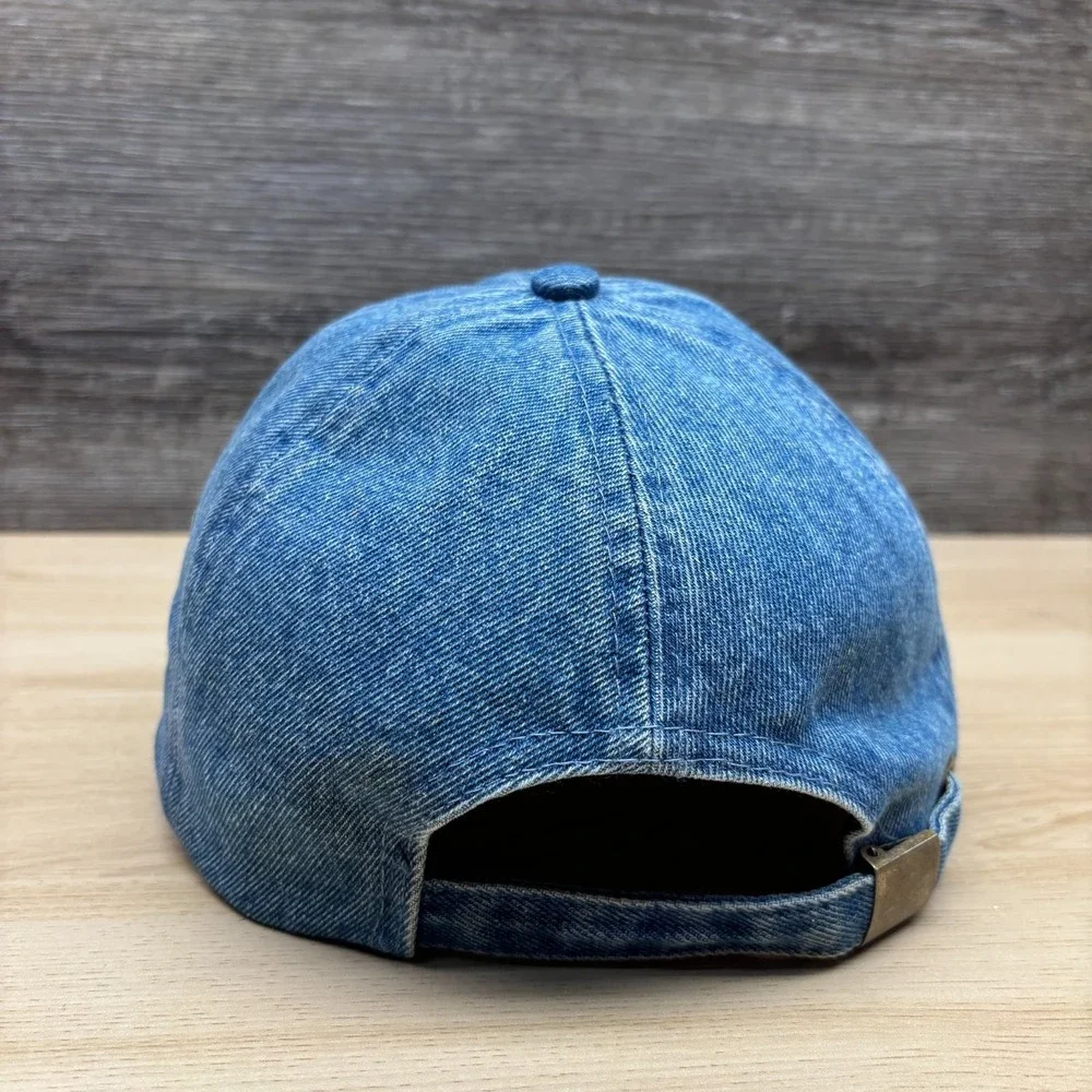 The Hatter‎ Company Hat Cap Strap Back Blue Plain Denim Lifestyle Casual Dad Hat